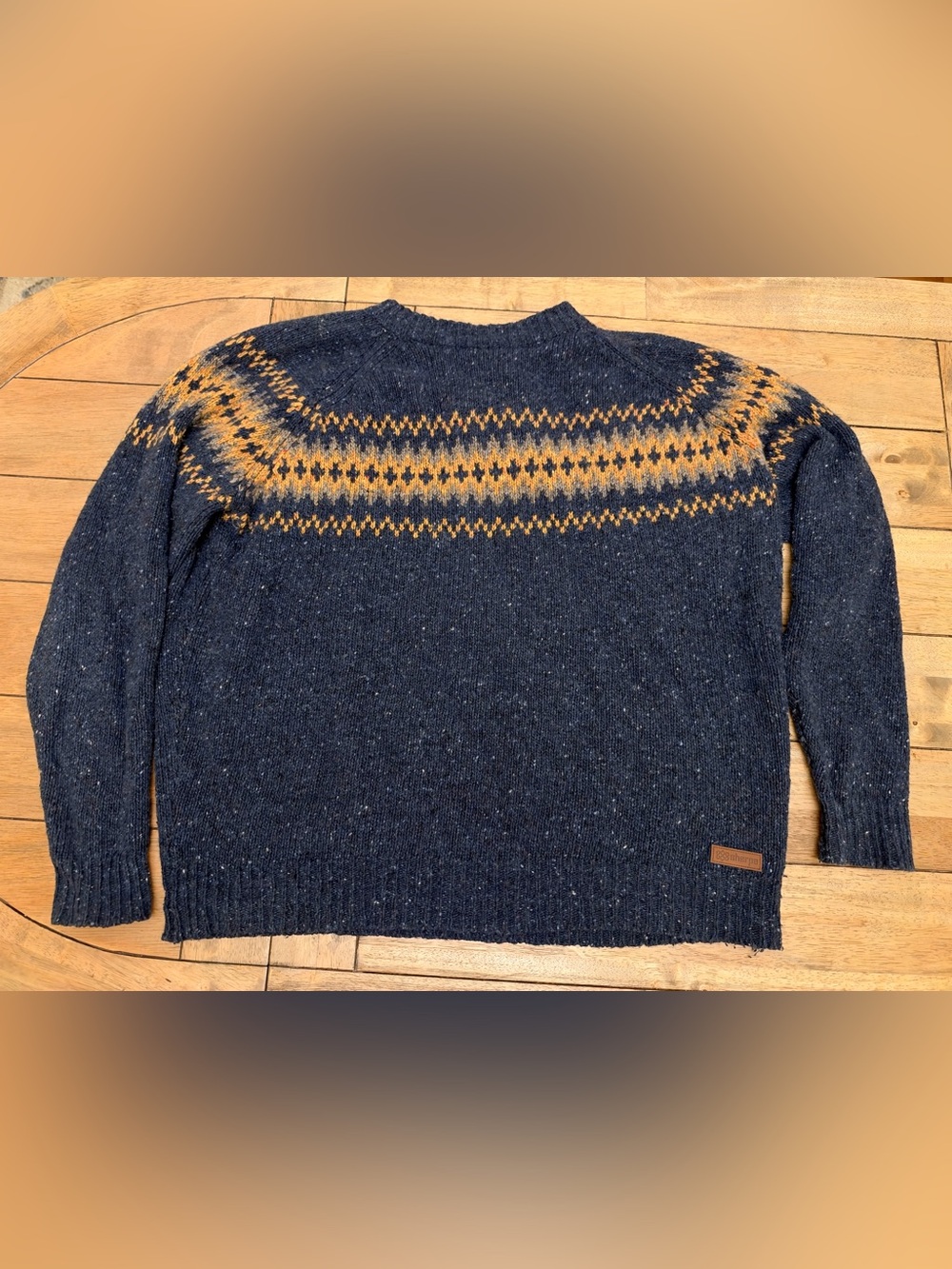 Men's Navy Sherpa Adventure Crewneck Wool Sweater